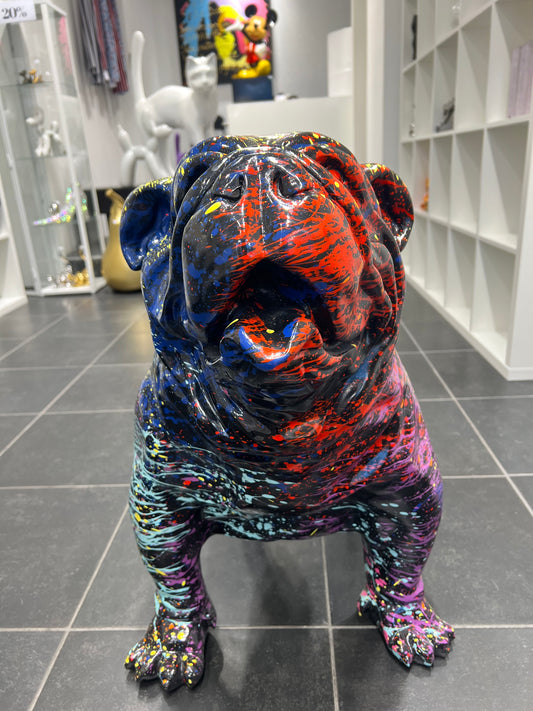 Bulldog met verfspatten voor buiten of binnen