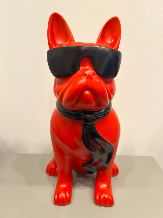 Bulldog met bril - Rood