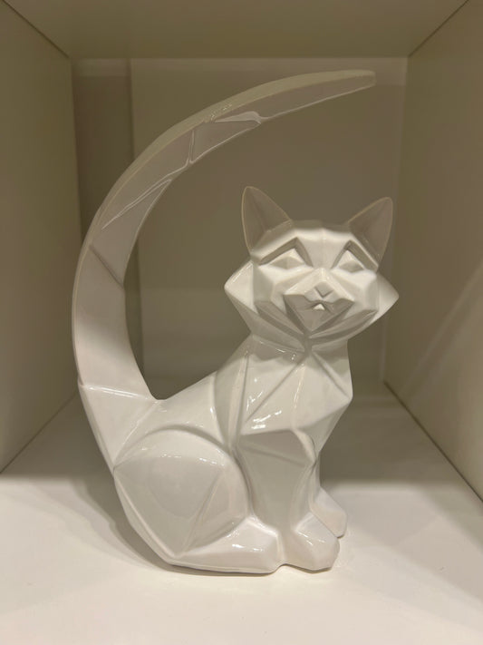 Origami Keramiek Kat - Wit