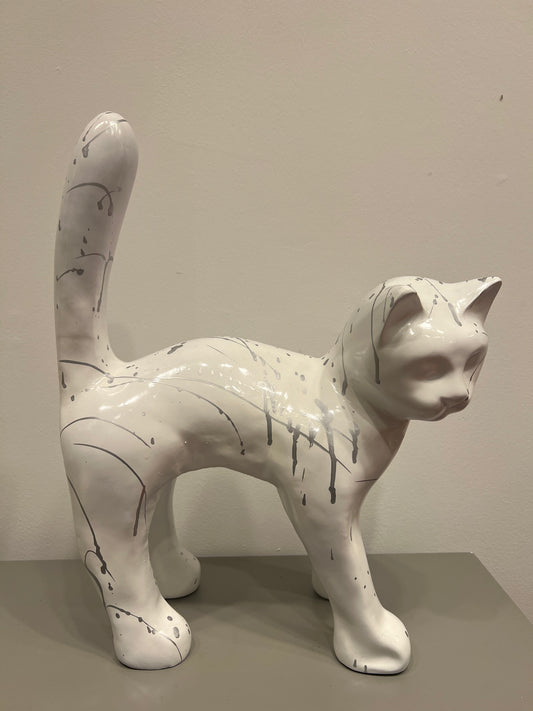Kat - Wit / Verf Spatten